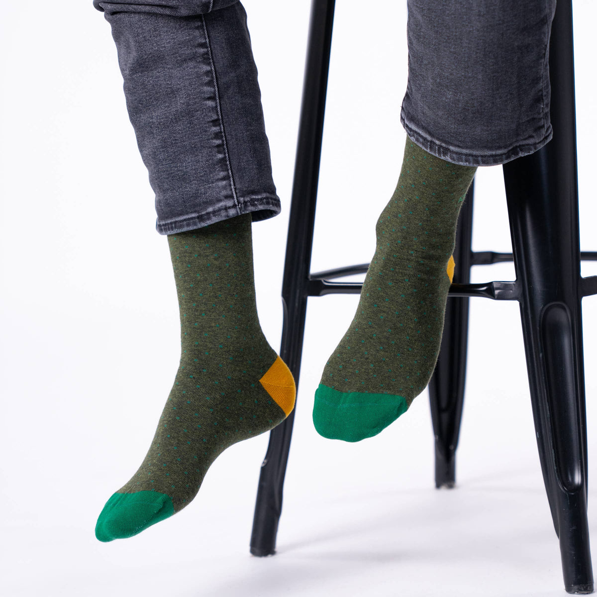 Combed cotton socks - Square khaki