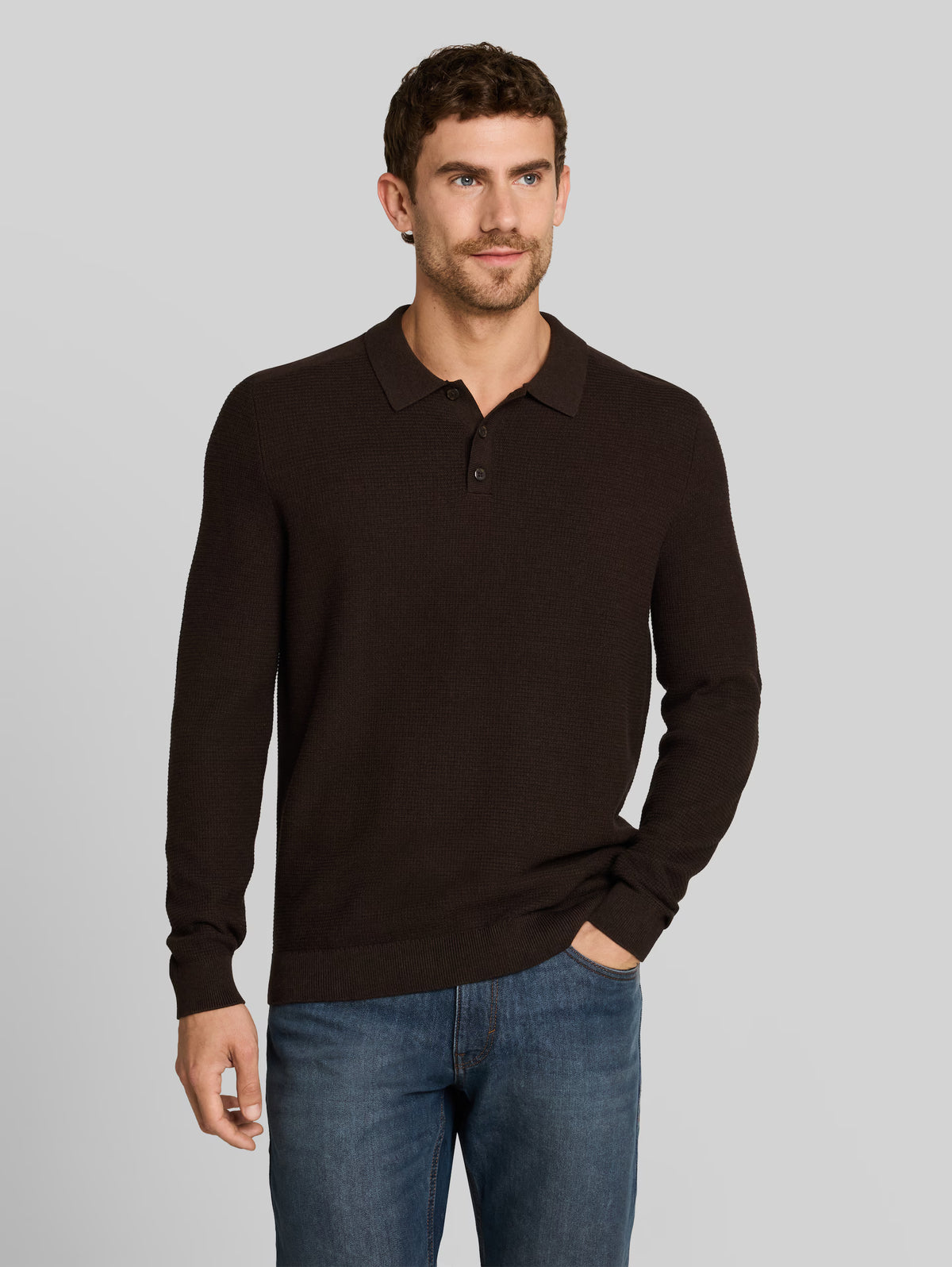 TOM TAILOR - Knitted jumper with polo collar - 1052207