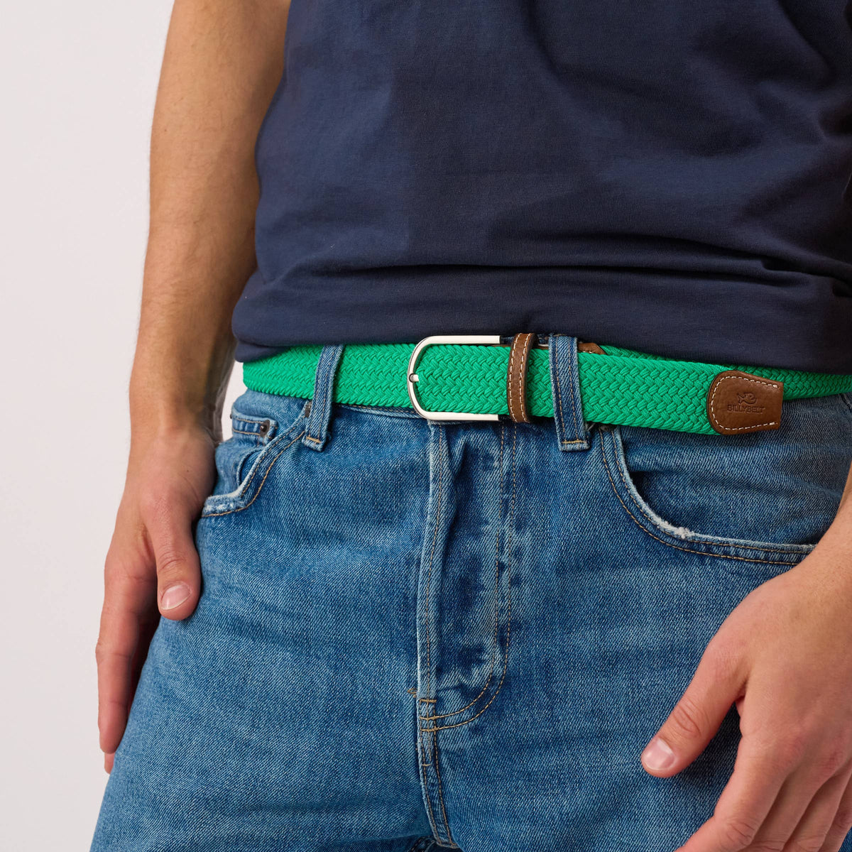 Elastic Braided Belt Golf Green