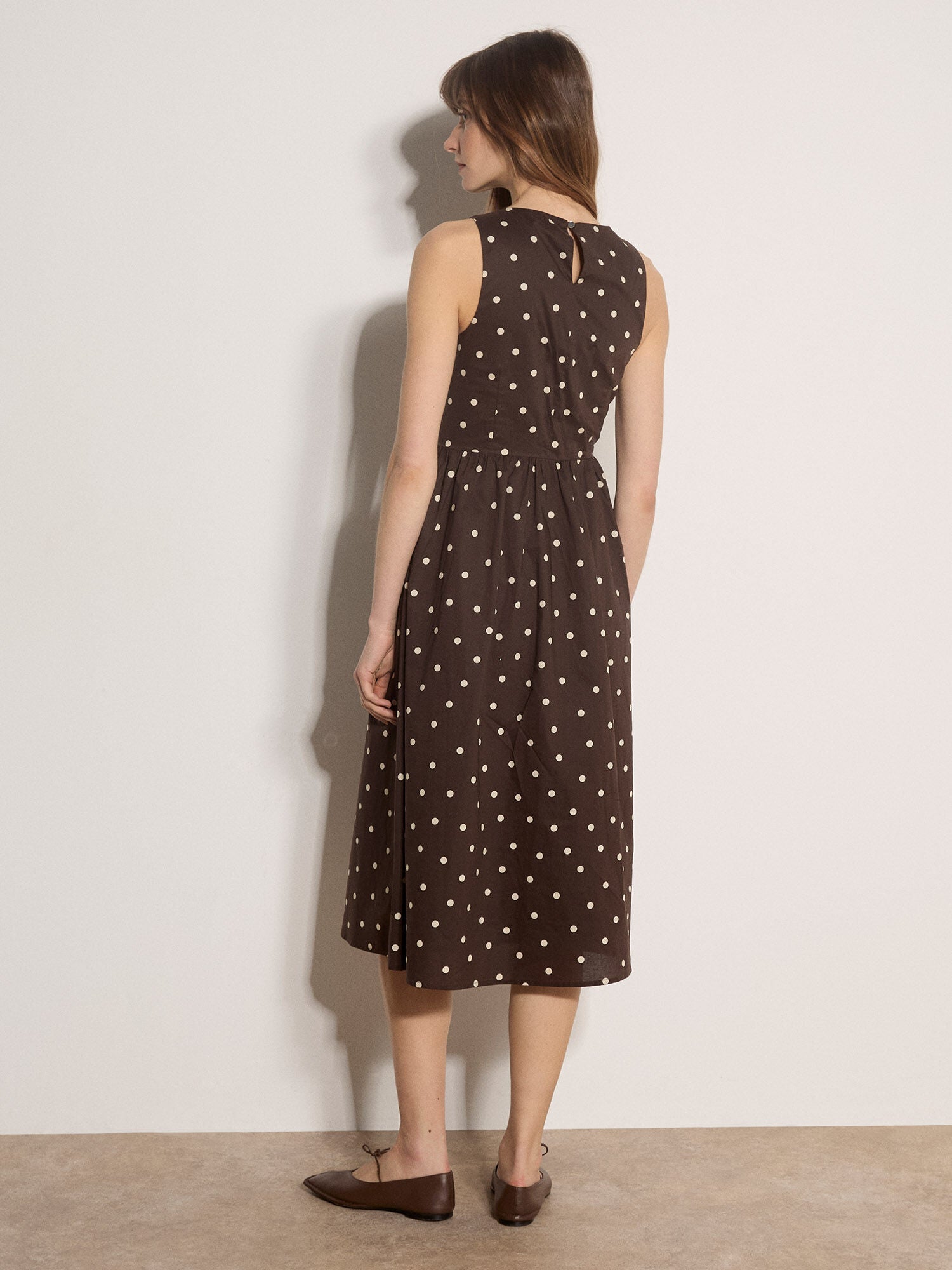APRICOT - Polka Dot Fit & Flare Dress - X226184