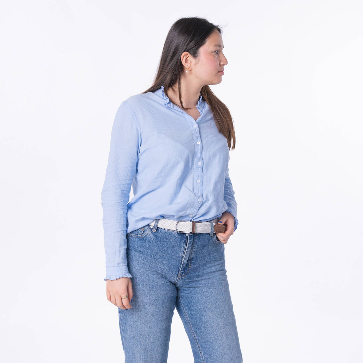 Elastic braided belt - Coconut white