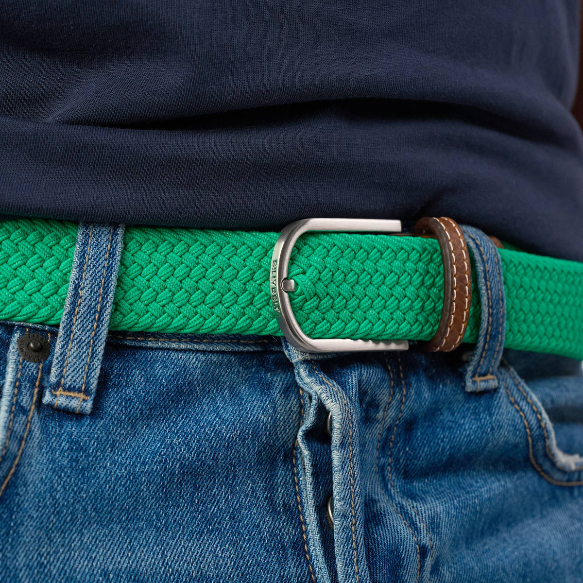 Elastic Braided Belt Golf Green