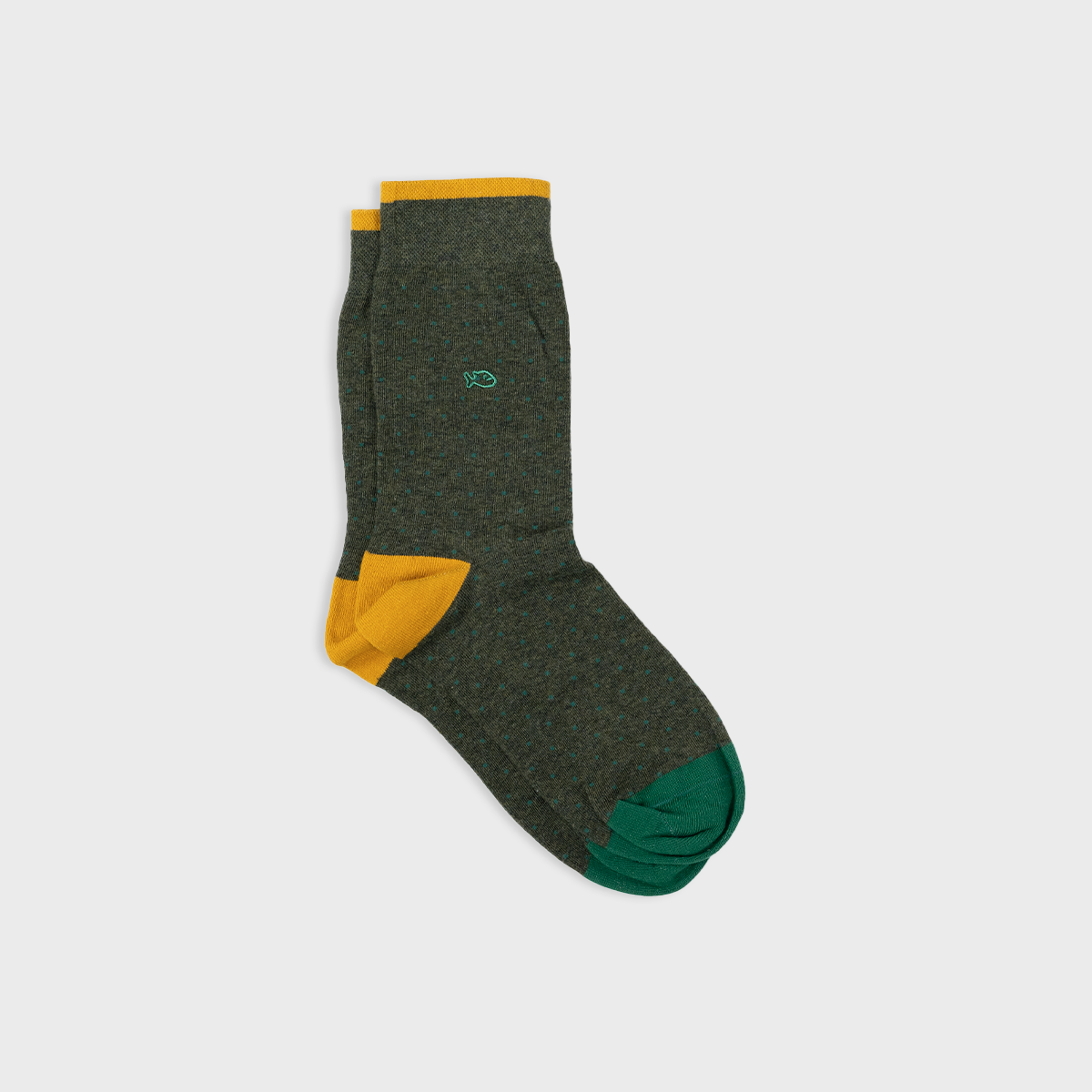 Combed cotton socks - Square khaki
