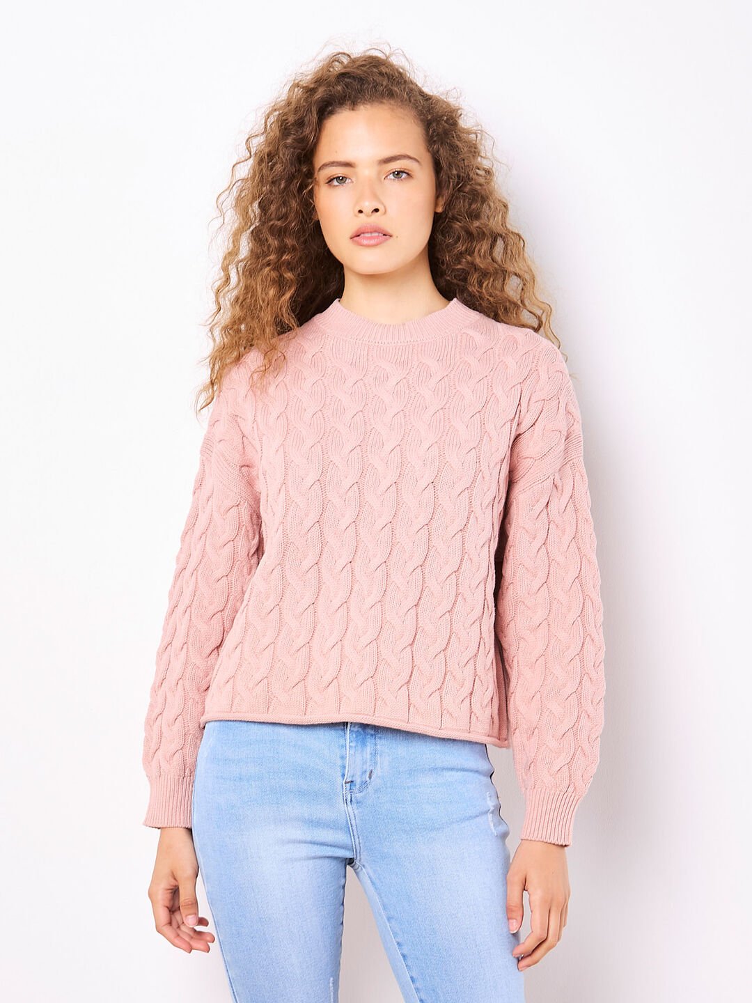 APRICOT - Cotton Blend Cable Knit Jumper - 967243 - Boutique Bubbles
