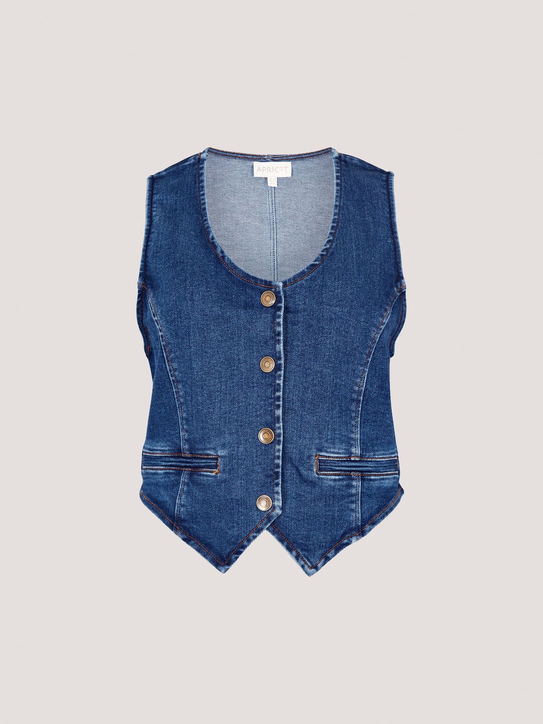 APRICOT - Denim Waistcoat - 947320 D - Boutique Bubbles