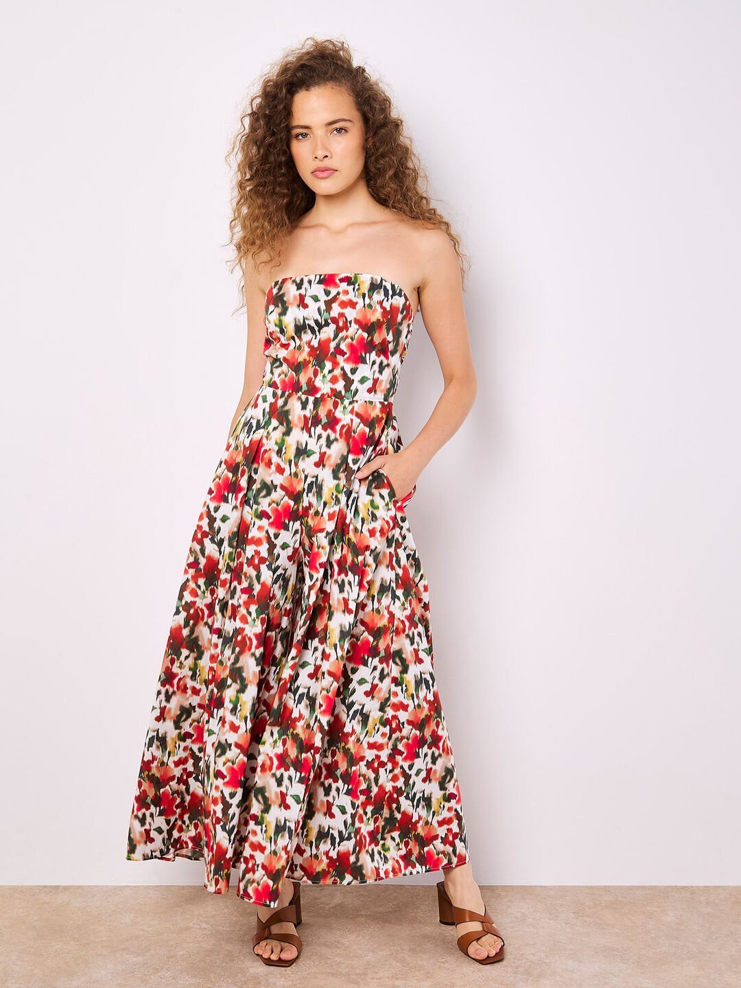 APRICOT - Floral Ikat Palazzo Jumpsuit - 965010 - Boutique Bubbles