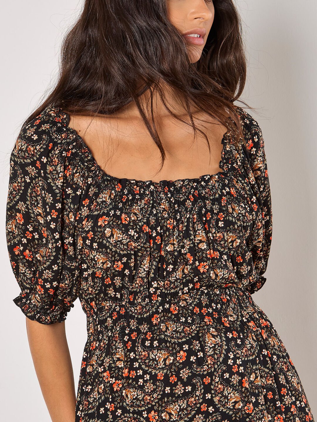 APRICOT - Floral Paisley Milkmaid Maxi Dress - 940192 - Boutique Bubbles