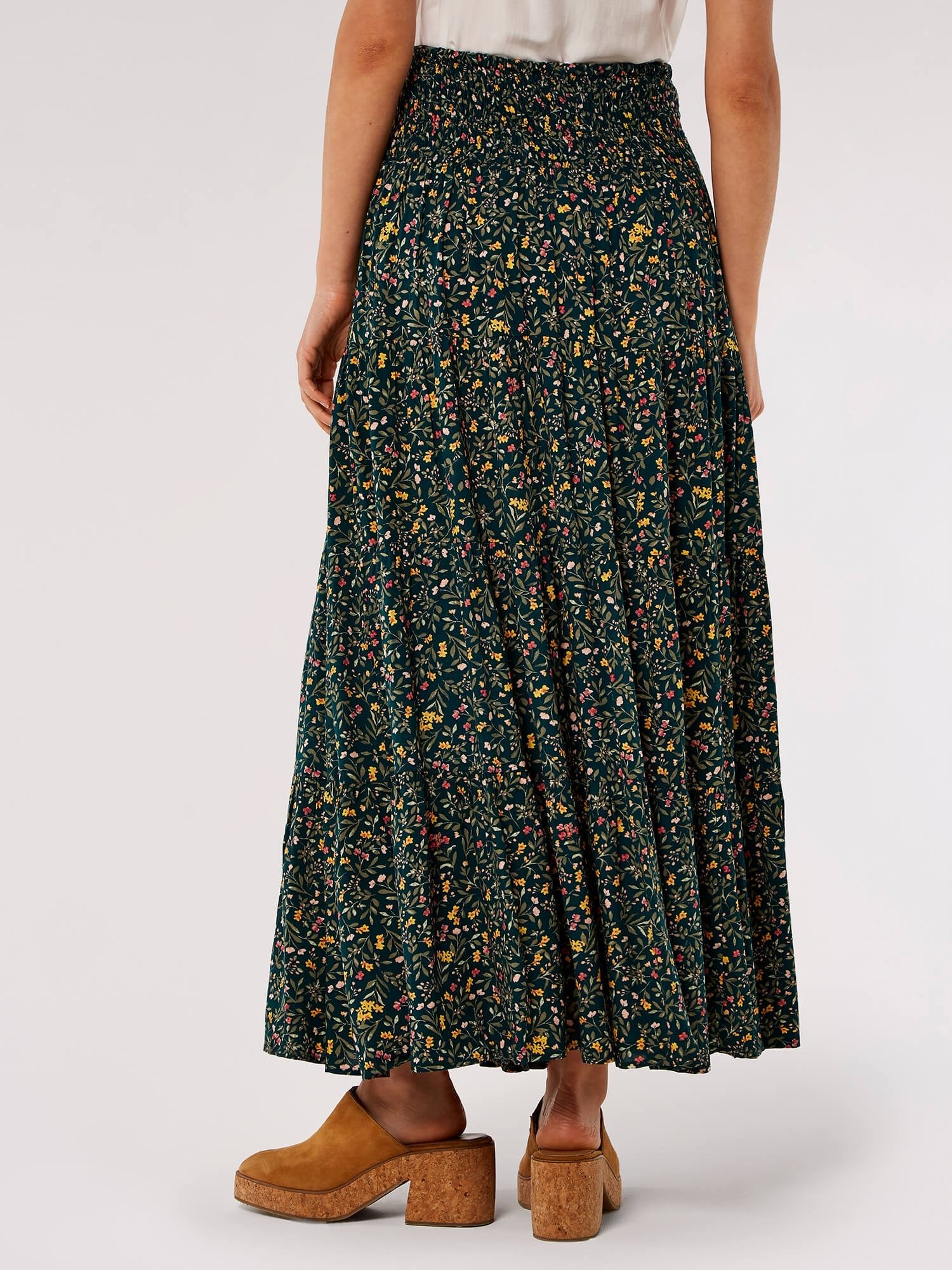 APRICOT - Flower Forest Smock Waist Skirt - 749351 - Boutique Bubbles