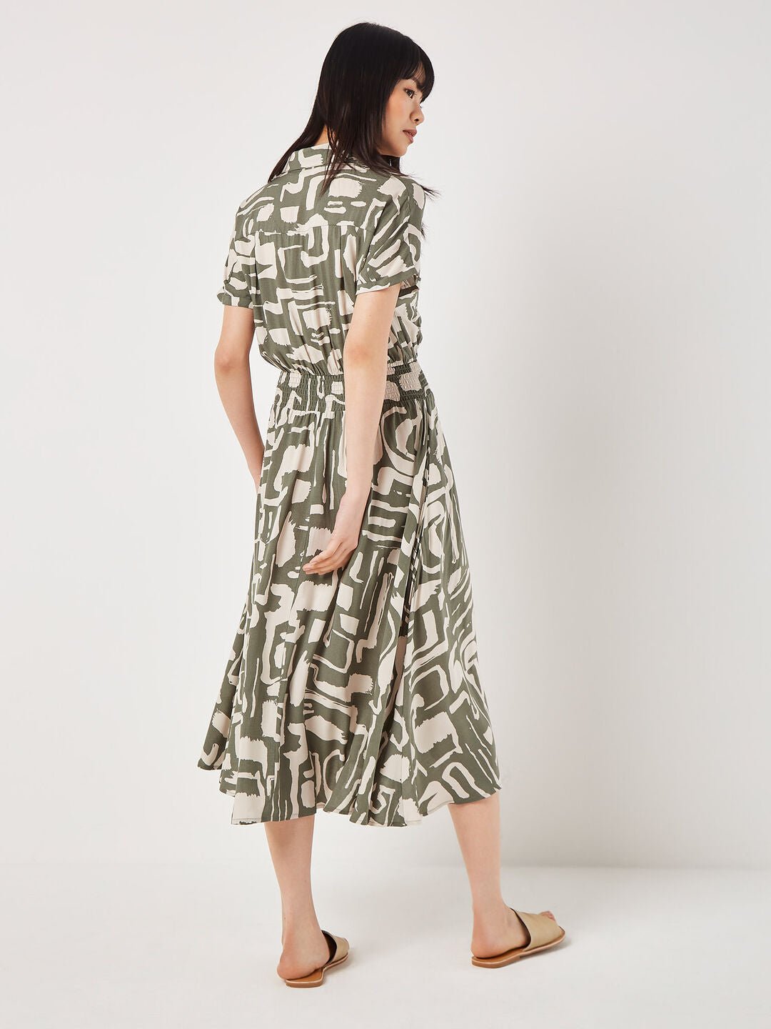 APRICOT - Geo Grecian Shirt Midi Dress - 870352 - Boutique Bubbles