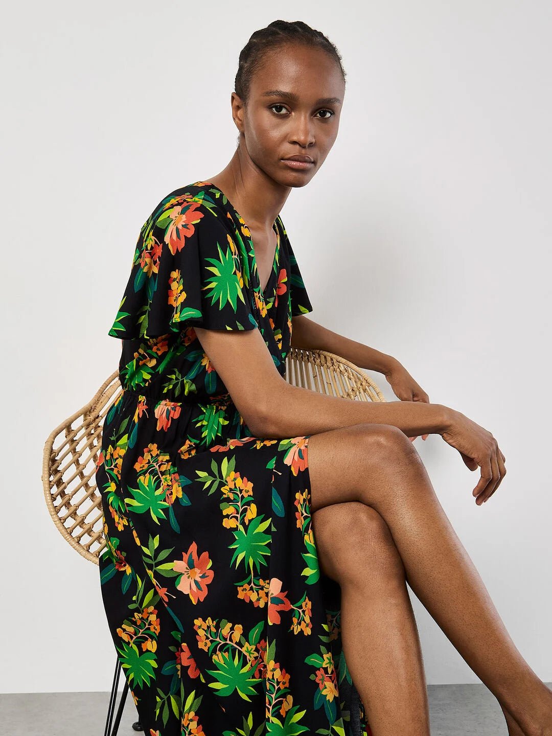 APRICOT - Graphic Tropical Wrap Dress - 964327 - Boutique Bubbles