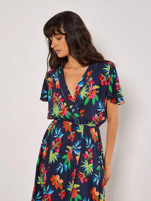 APRICOT - Graphic Tropical Wrap Dress - 965164 - Boutique Bubbles