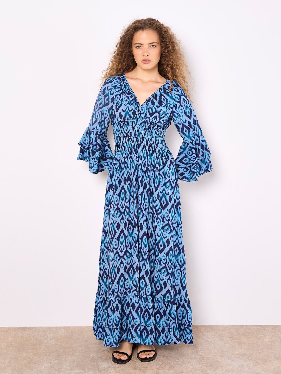 APRICOT - Ikat Swirls Maxi Dress - 967809 - Boutique Bubbles