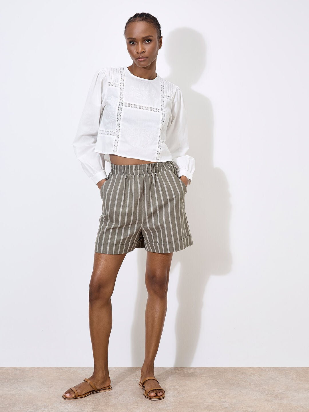 APRICOT - Lace Embroidered Cotton Top - 937451 - Boutique Bubbles