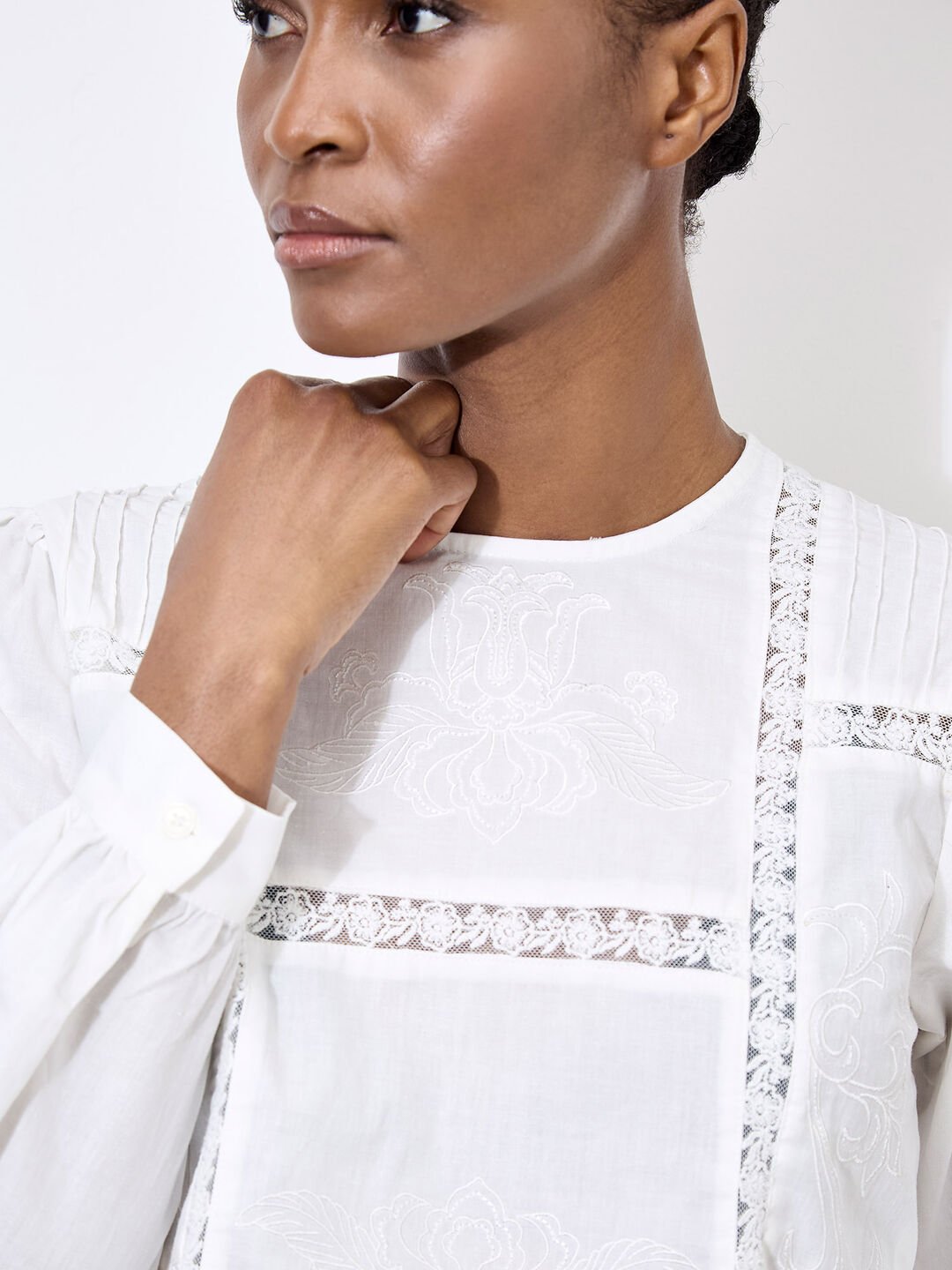 APRICOT - Lace Embroidered Cotton Top - 937451 - Boutique Bubbles