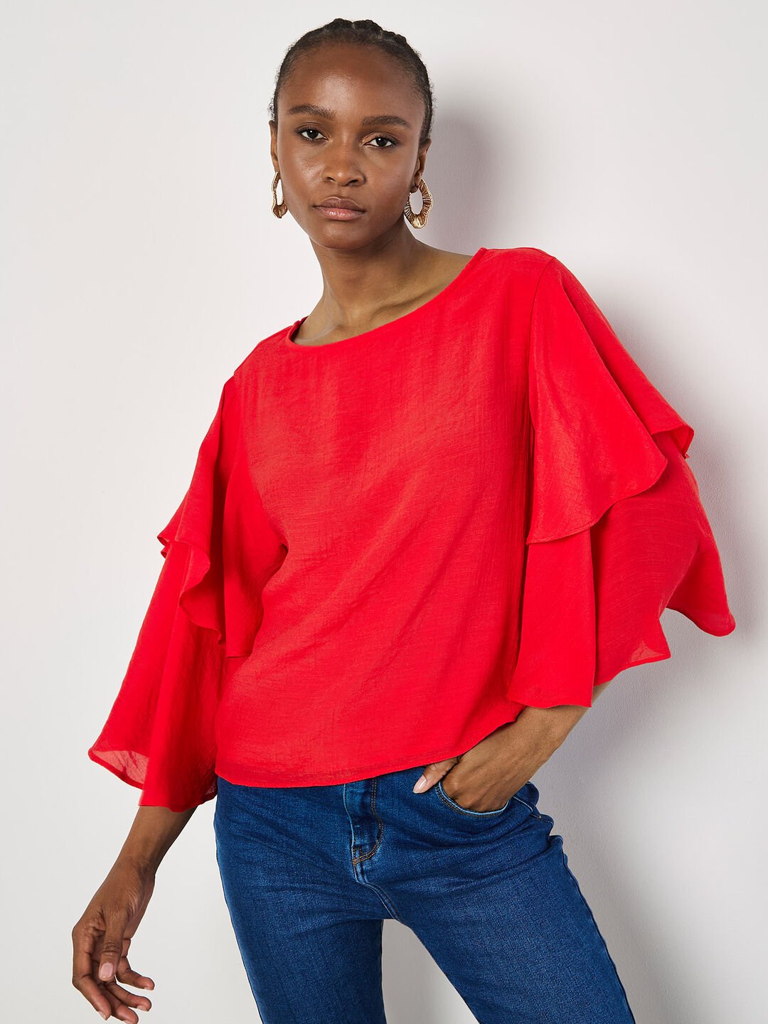 APRICOT - Layered Sleeve Top - 937307 - Boutique Bubbles