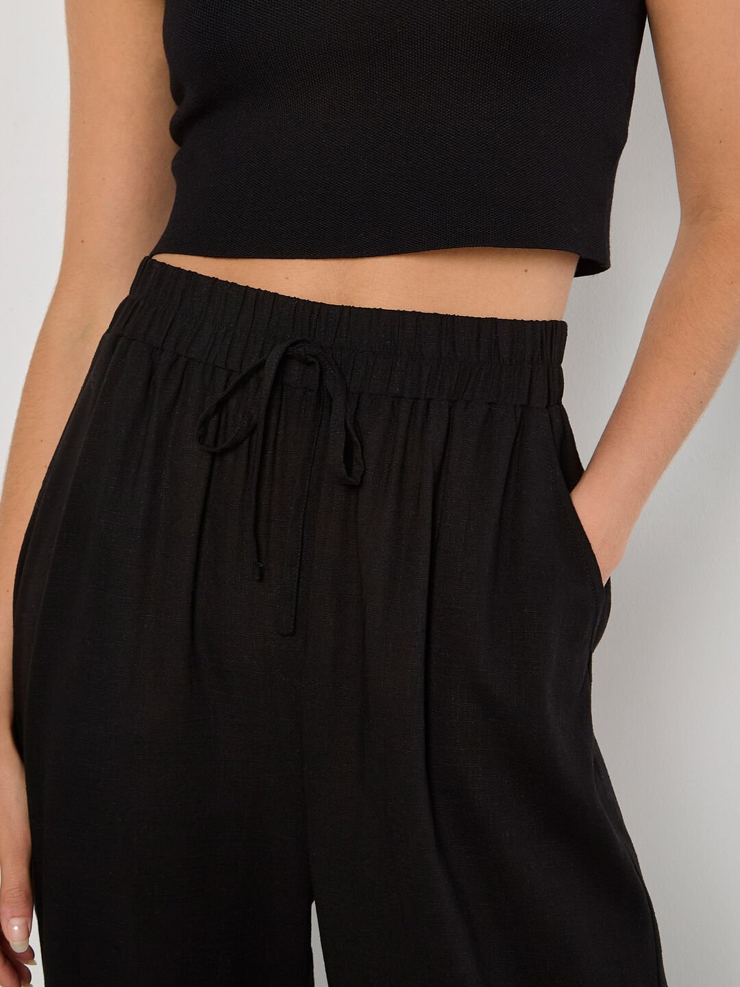 APRICOT - Linen Blend Cropped Trousers - 957503 - Boutique Bubbles