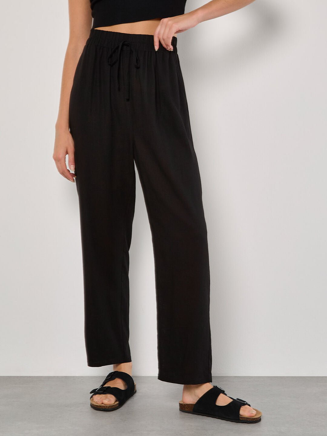 APRICOT - Linen Blend Cropped Trousers - 957503 - Boutique Bubbles