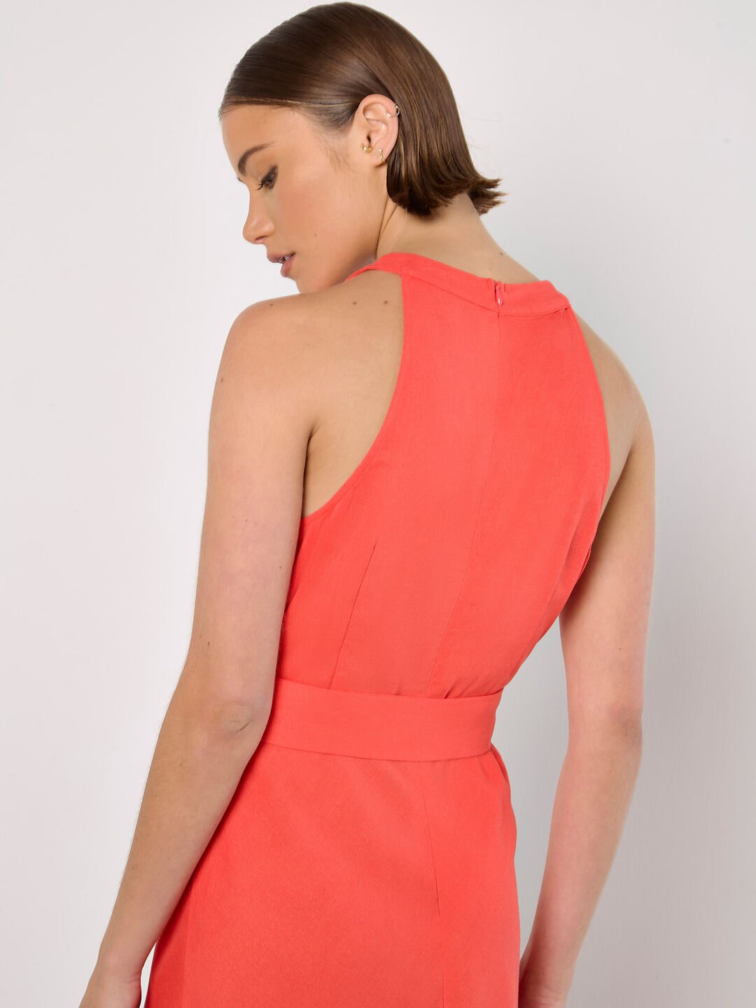 APRICOT - Linen Blend Wrap Midaxi Dress - 938649 - Boutique Bubbles