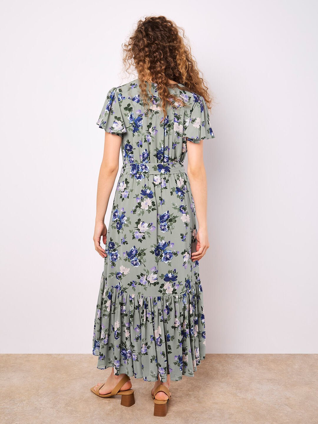 APRICOT - Painterly Roses Wrap Maxi Dress - 957855 - Boutique Bubbles