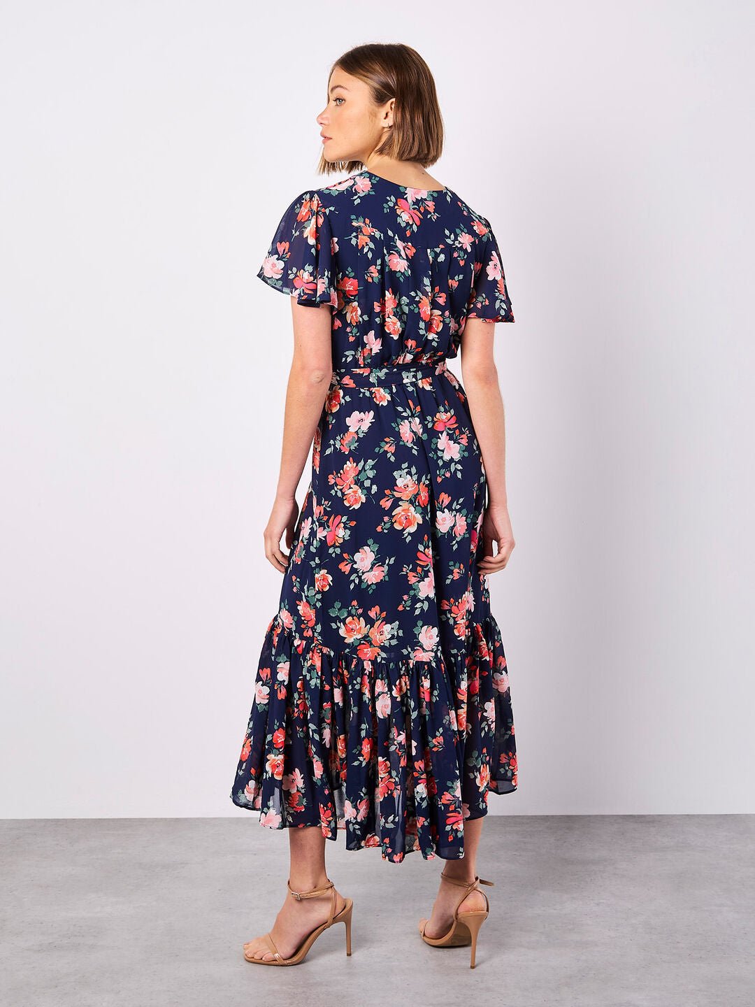 APRICOT - Painterly Roses Wrap Maxi Dress - 957923 - Boutique Bubbles