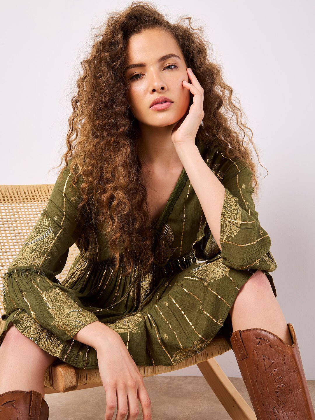 APRICOT - Paisley Shimmer Mini Dress - 955820 - Boutique Bubbles