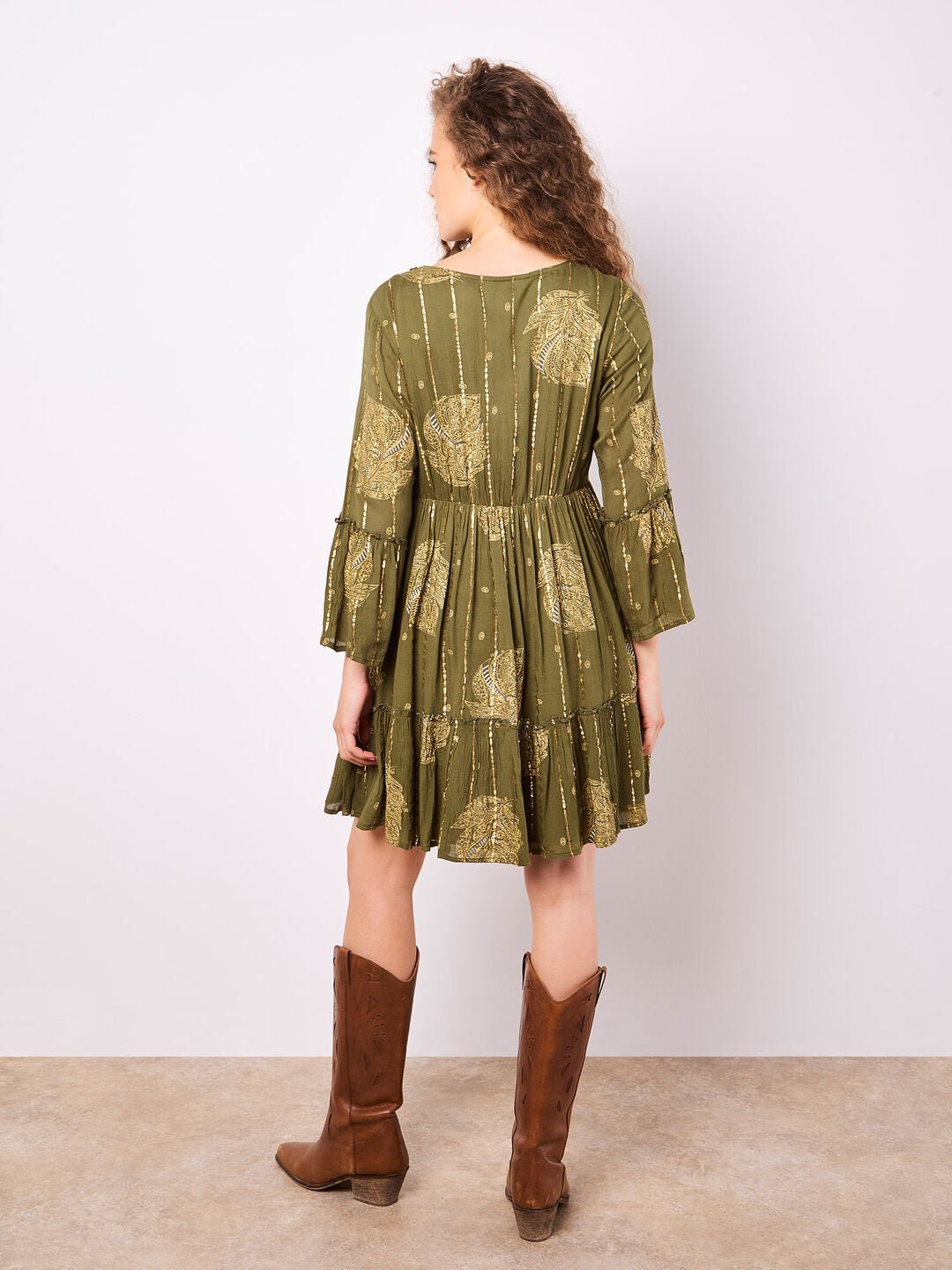 APRICOT - Paisley Shimmer Mini Dress - 955820 - Boutique Bubbles