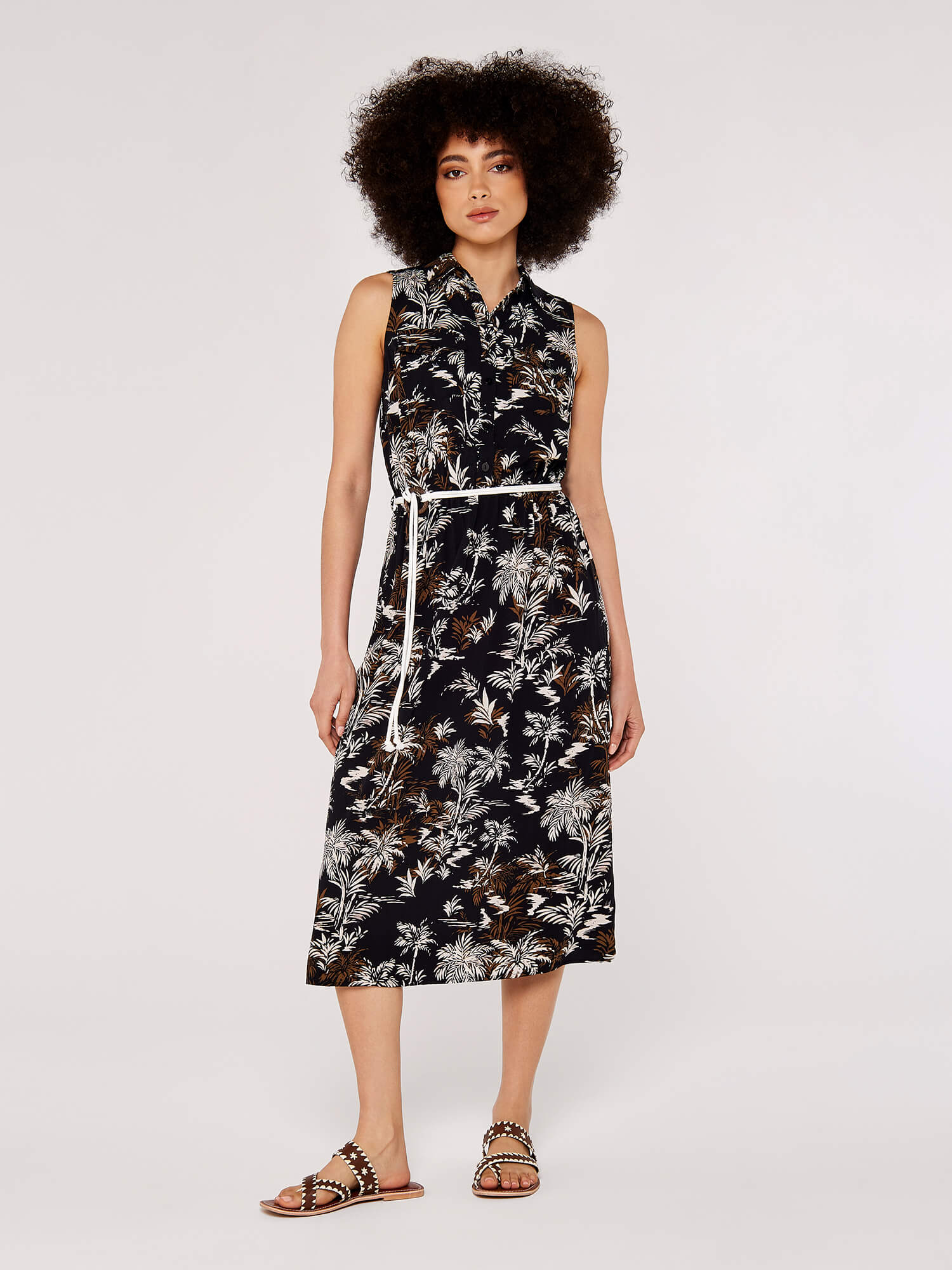 APRICOT - Palm Scene Midi Dress - 775398 - Boutique Bubbles