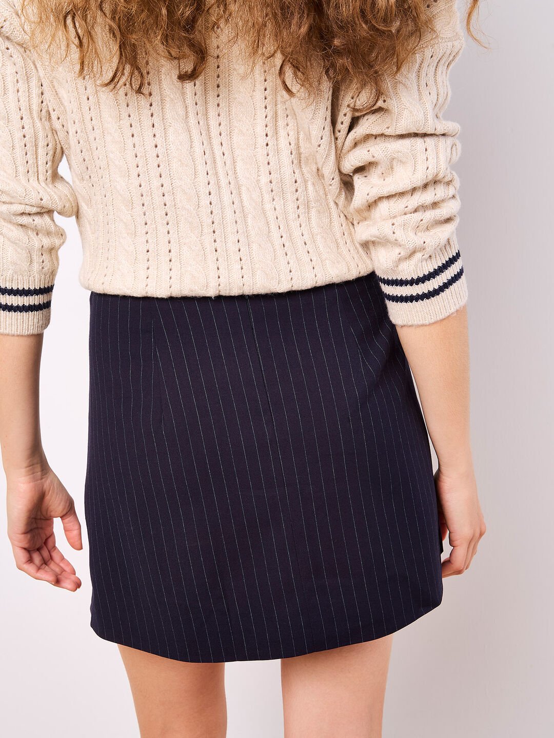 APRICOT - Pinstripe A - Line Skirt - 937666 - Boutique Bubbles