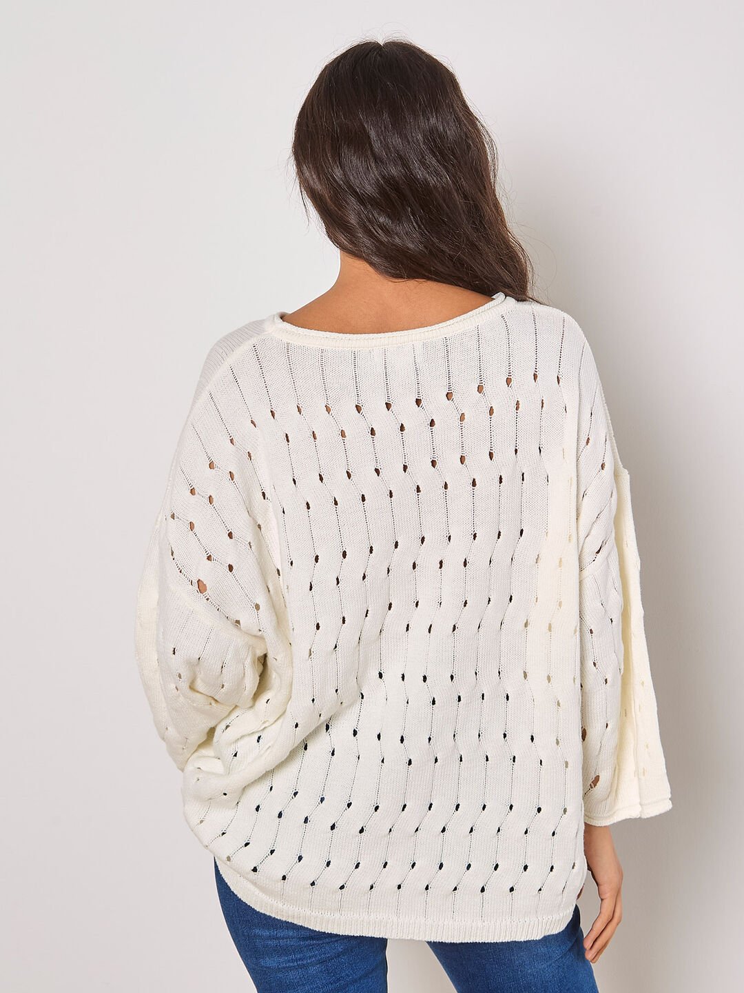 APRICOT - Pointelle Knit Bell Sleeve Jumper - 936942 - Boutique Bubbles