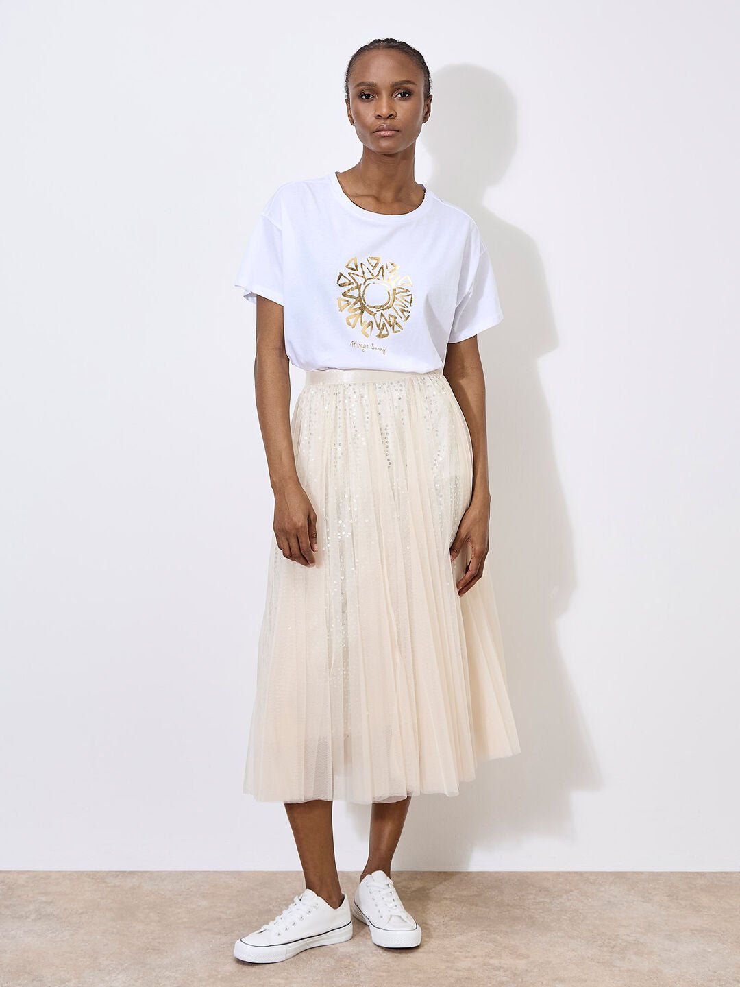 APRICOT - Sequin Tulle Midaxi Skirt - 967878 - Boutique Bubbles