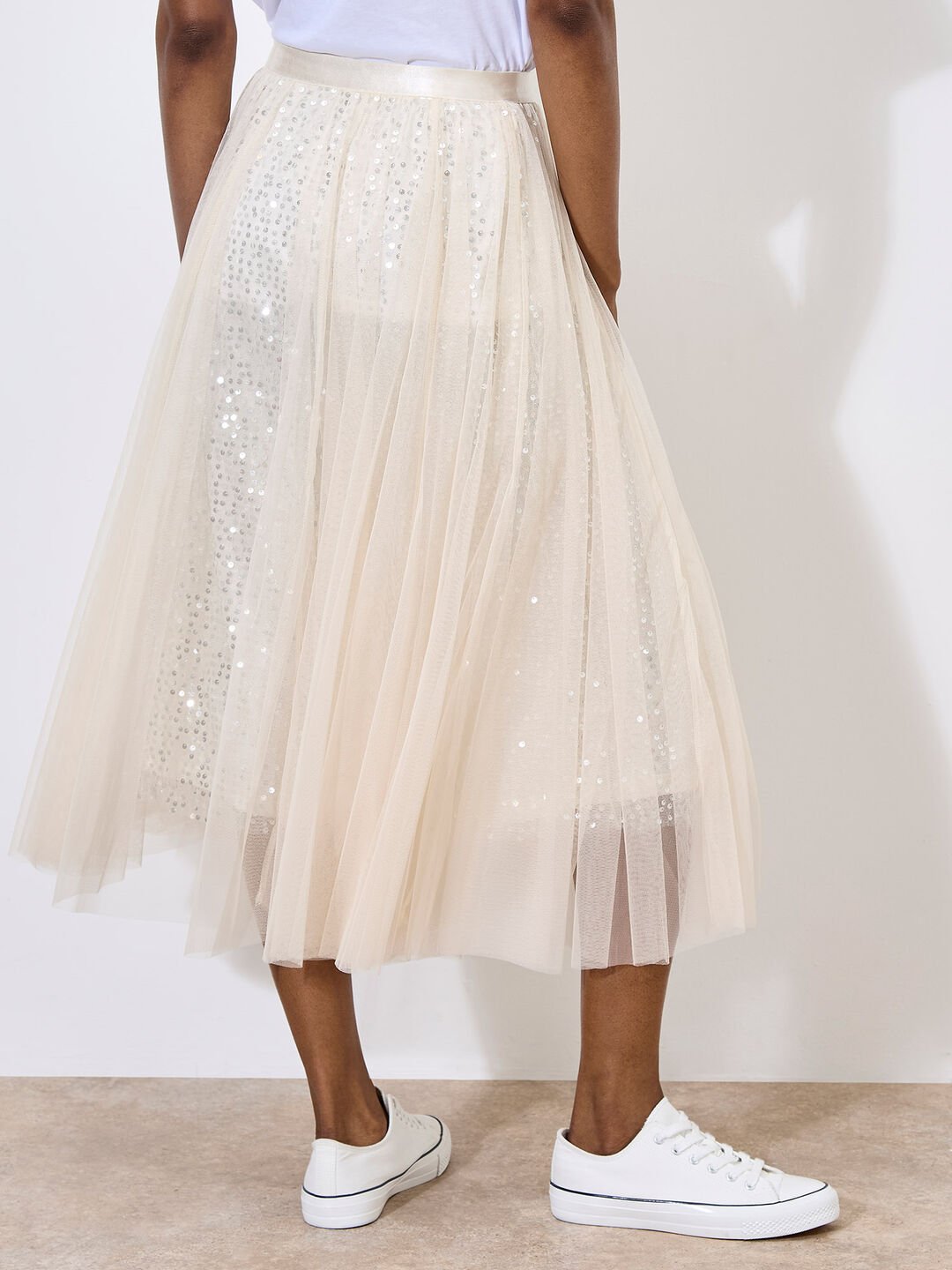 APRICOT - Sequin Tulle Midaxi Skirt - 967878 - Boutique Bubbles
