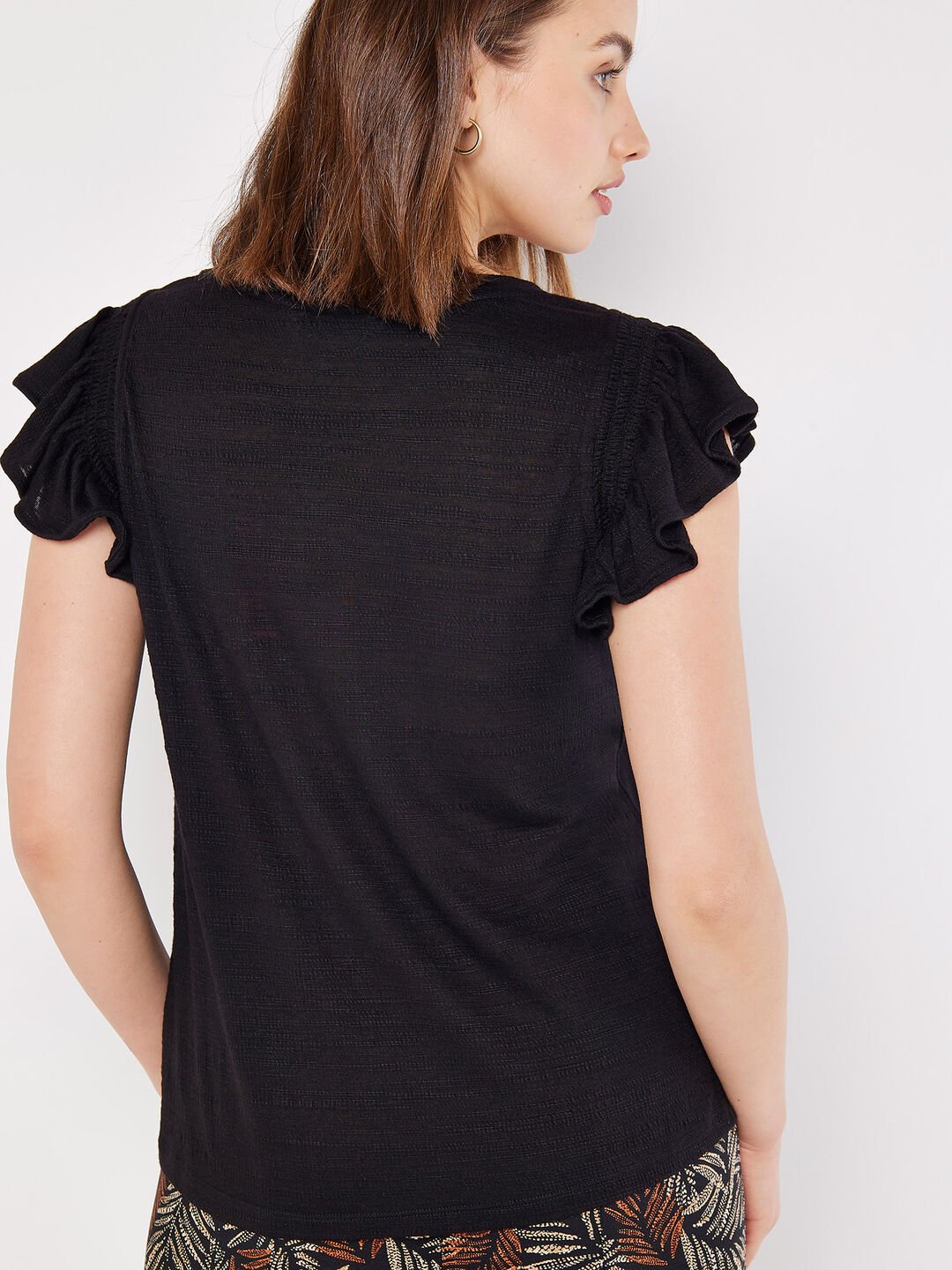 APRICOT - Soft Slub Ruffle Sleeve T-Shirt - 863842 - Boutique Bubbles