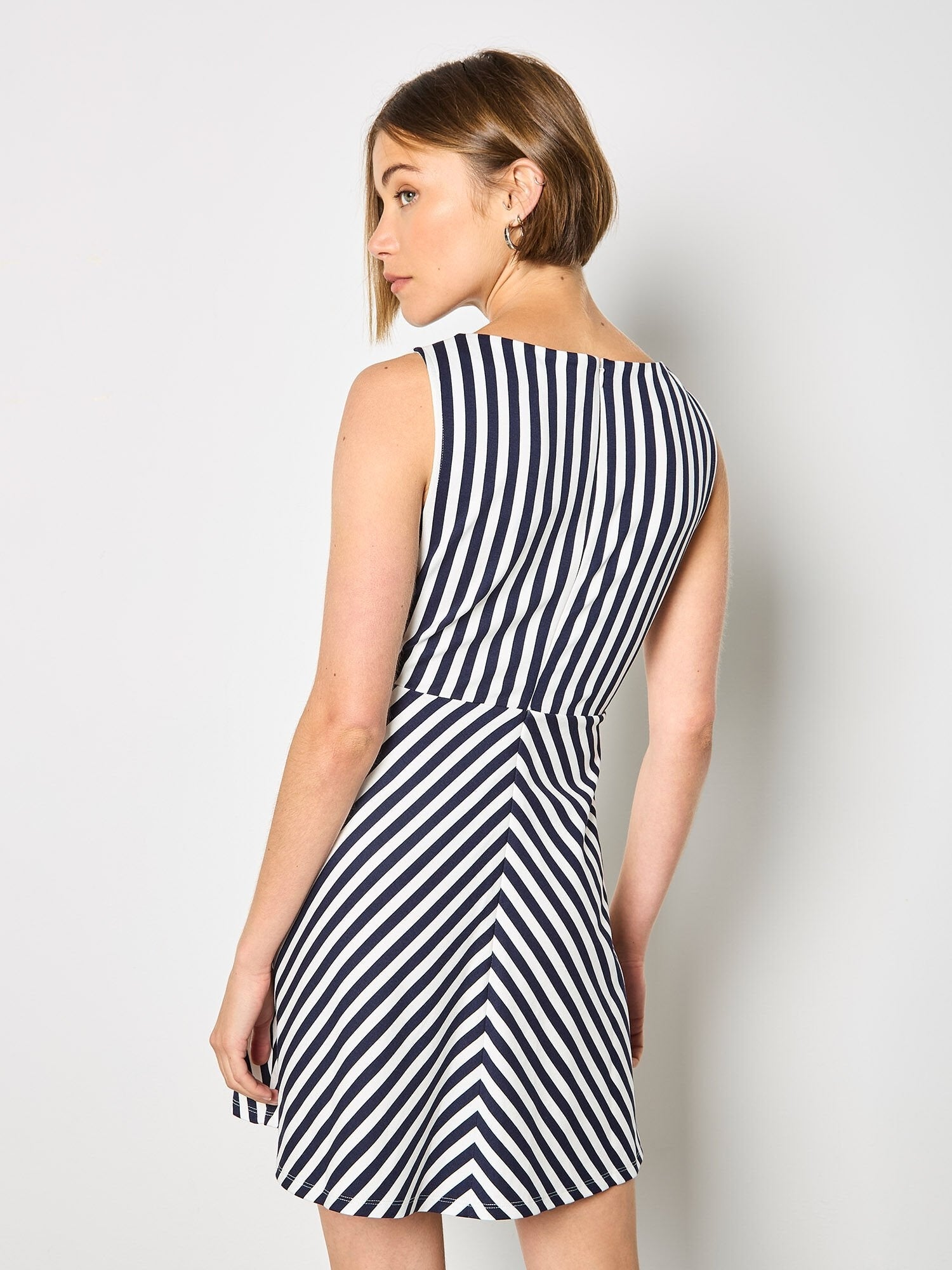 APRICOT - Stripe Jersey Knit Mini Dress - X181612 - Boutique Bubbles