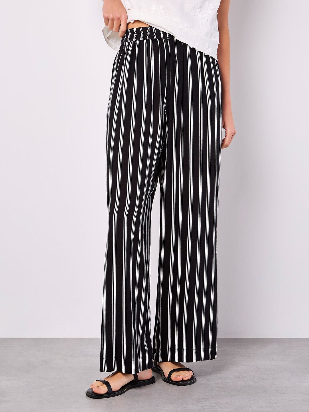 APRICOT - Stripe Wide Leg Trousers - 950009 - Boutique Bubbles