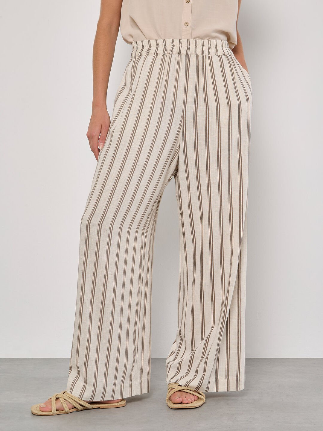 APRICOT - Stripe Wide Leg Trousers - 962835 - Boutique Bubbles