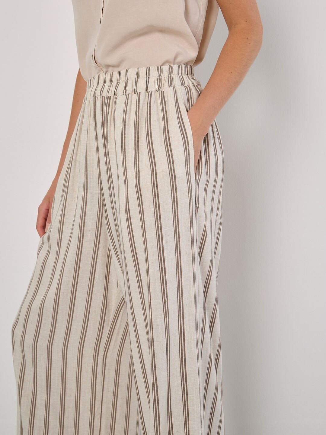 APRICOT - Stripe Wide Leg Trousers - 962835 - Boutique Bubbles