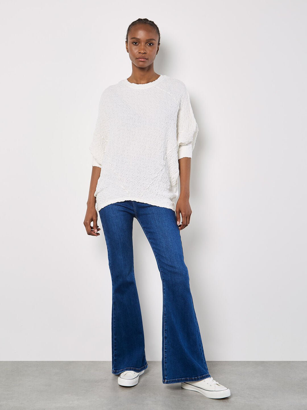 APRICOT - Textured Cotton Blend Top - 930346 - Boutique Bubbles