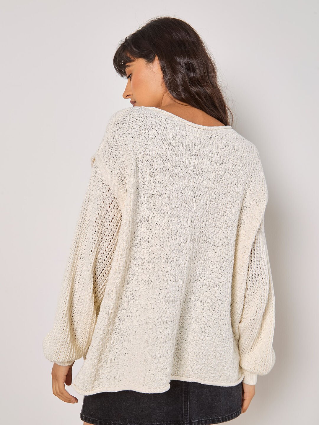 APRICOT - Textured Knit Oversized Jumper - 936843 - Boutique Bubbles