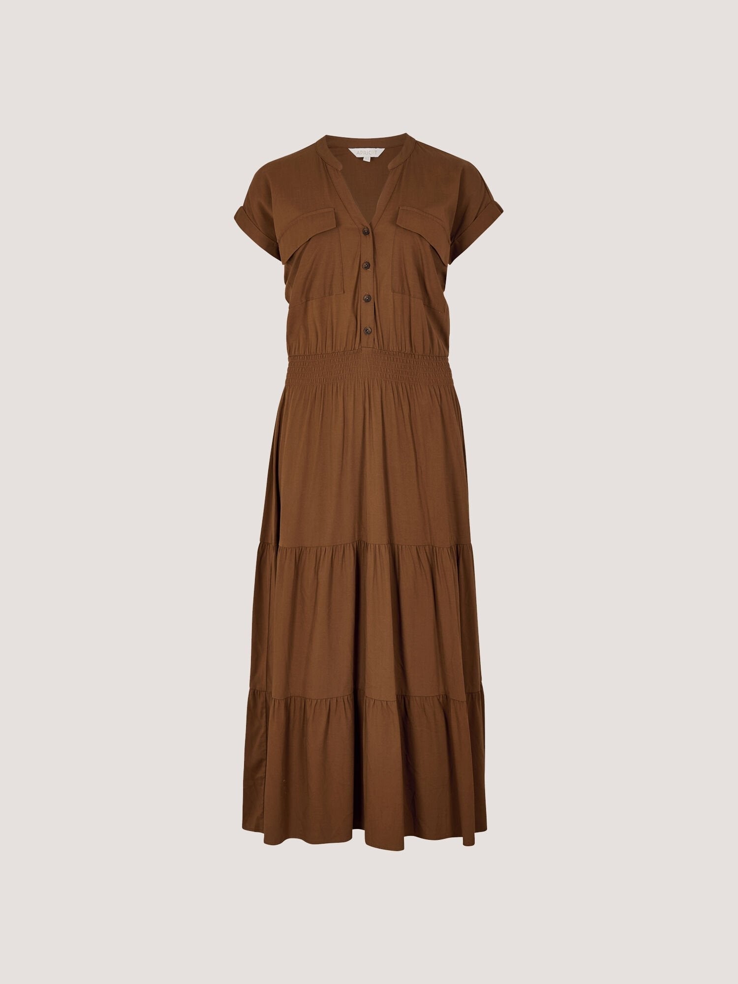 APRICOT - Tiered Utility Midaxi Dress - X182305 - Boutique Bubbles