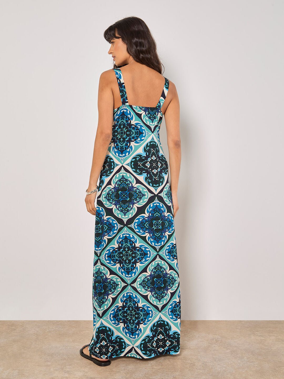 APRICOT - Tile Print Jersey Maxi Dress - 966826 - Boutique Bubbles