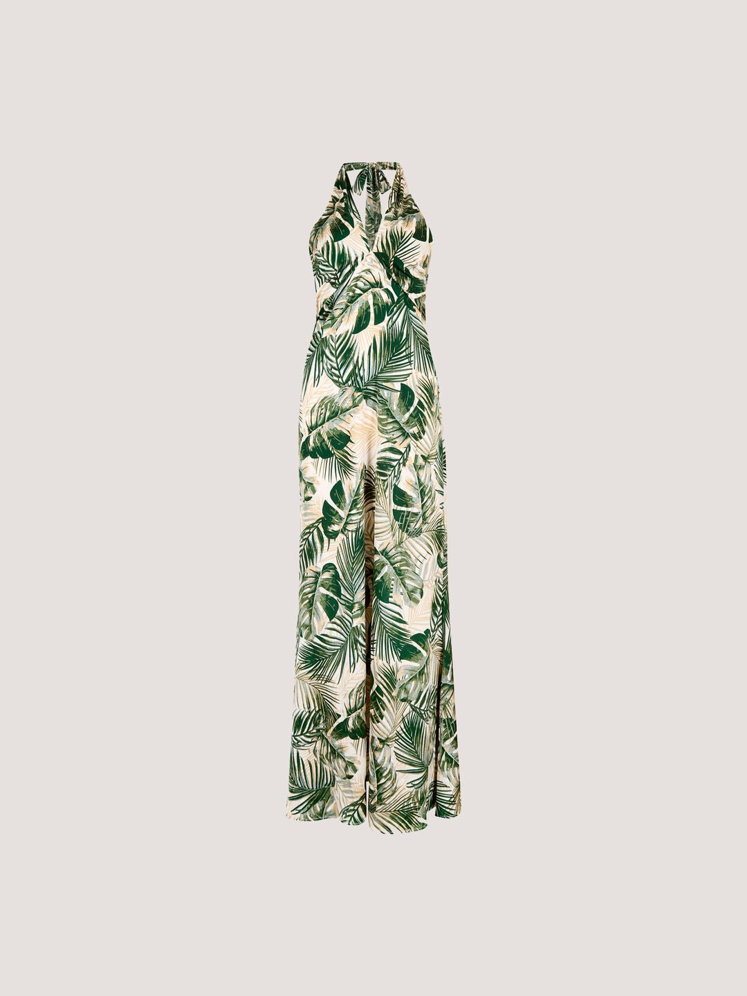 APRICOT - Tropical Leaf Satin Maxi Dress - 966758 - Boutique Bubbles