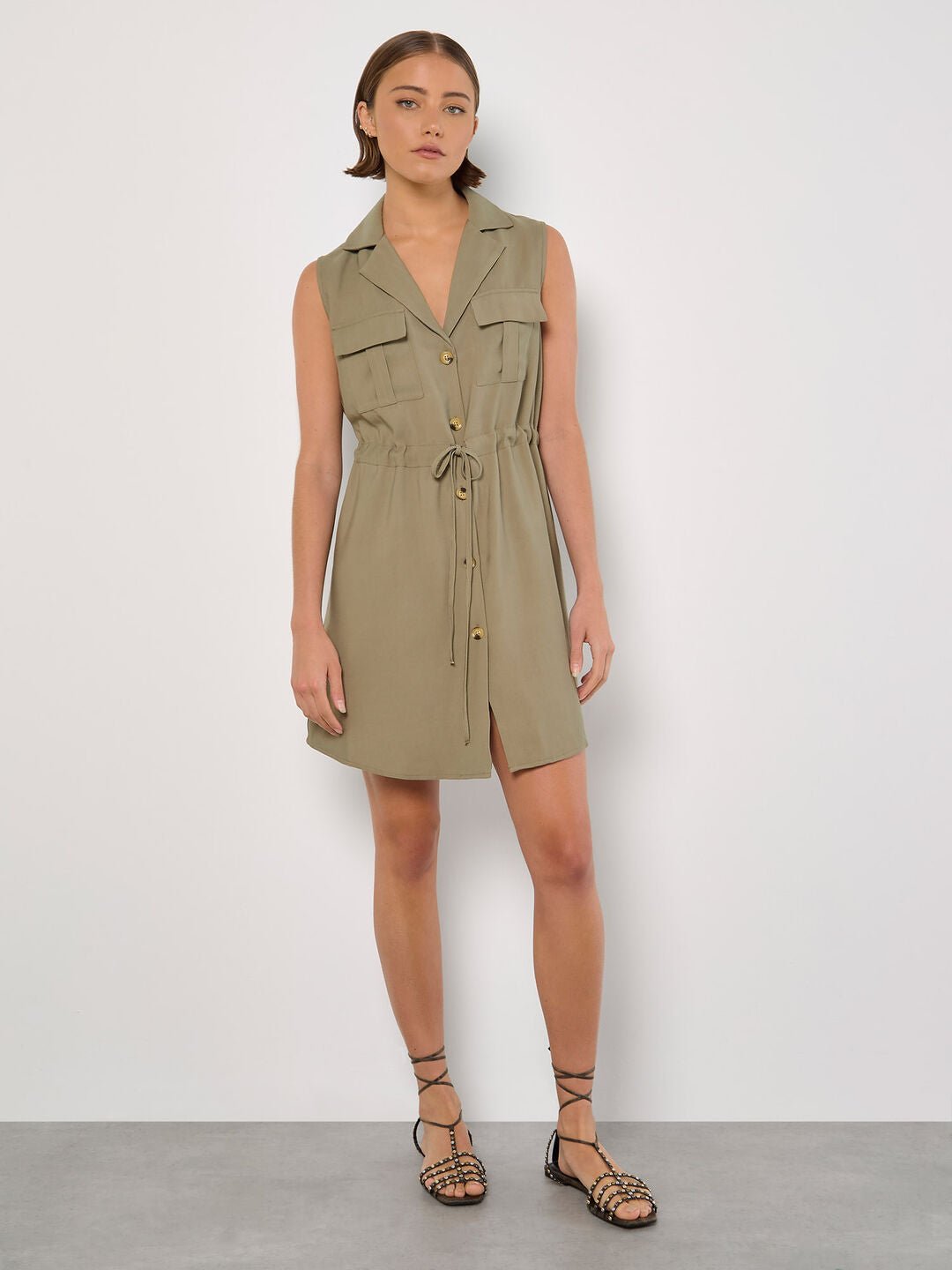 APRICOT - Utility Shirt Mini Dress - 938151 - Boutique Bubbles