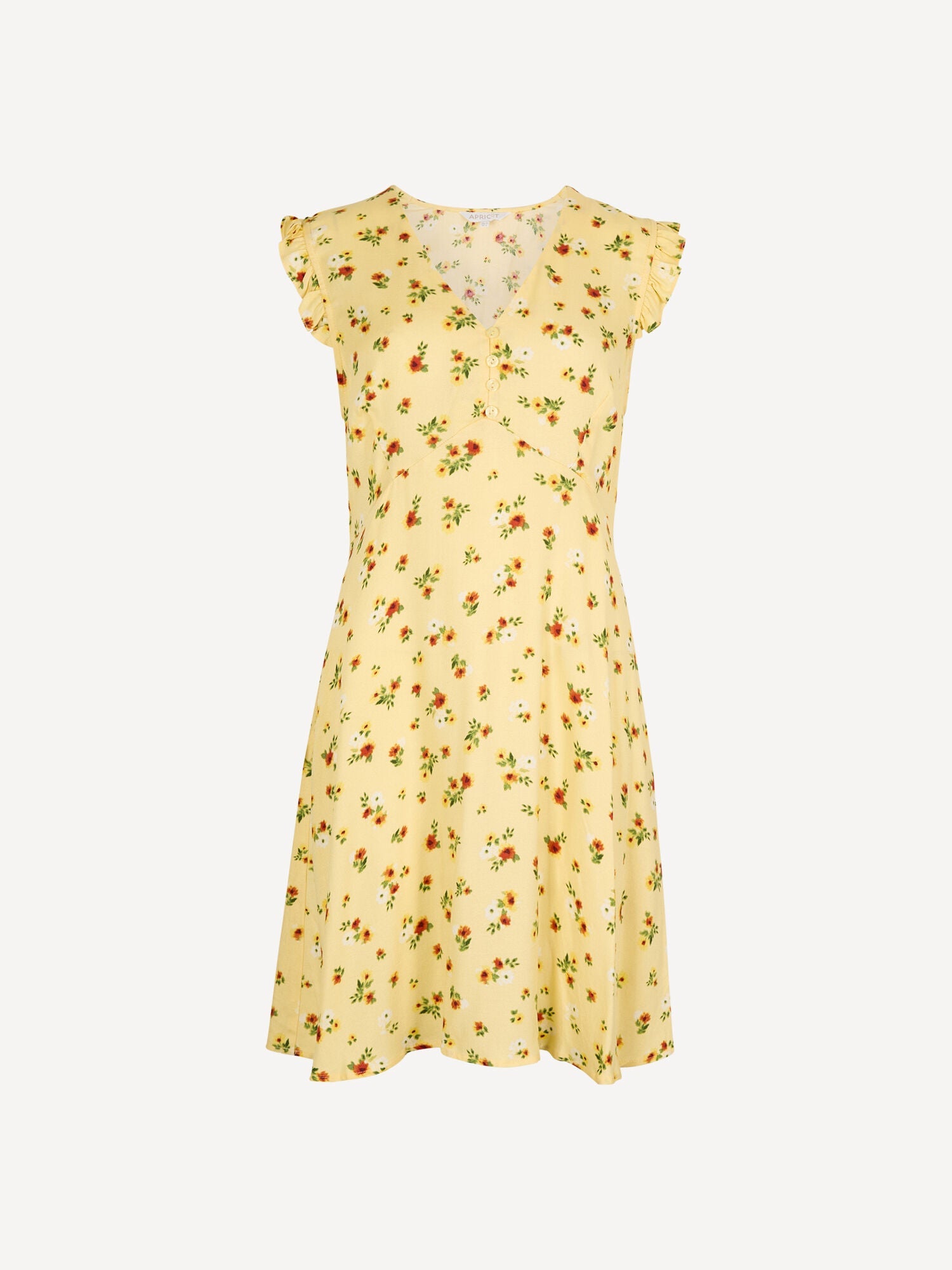 APRICOT - Vintage Floral Ruffle Mini Dress - X181377 - Boutique Bubbles