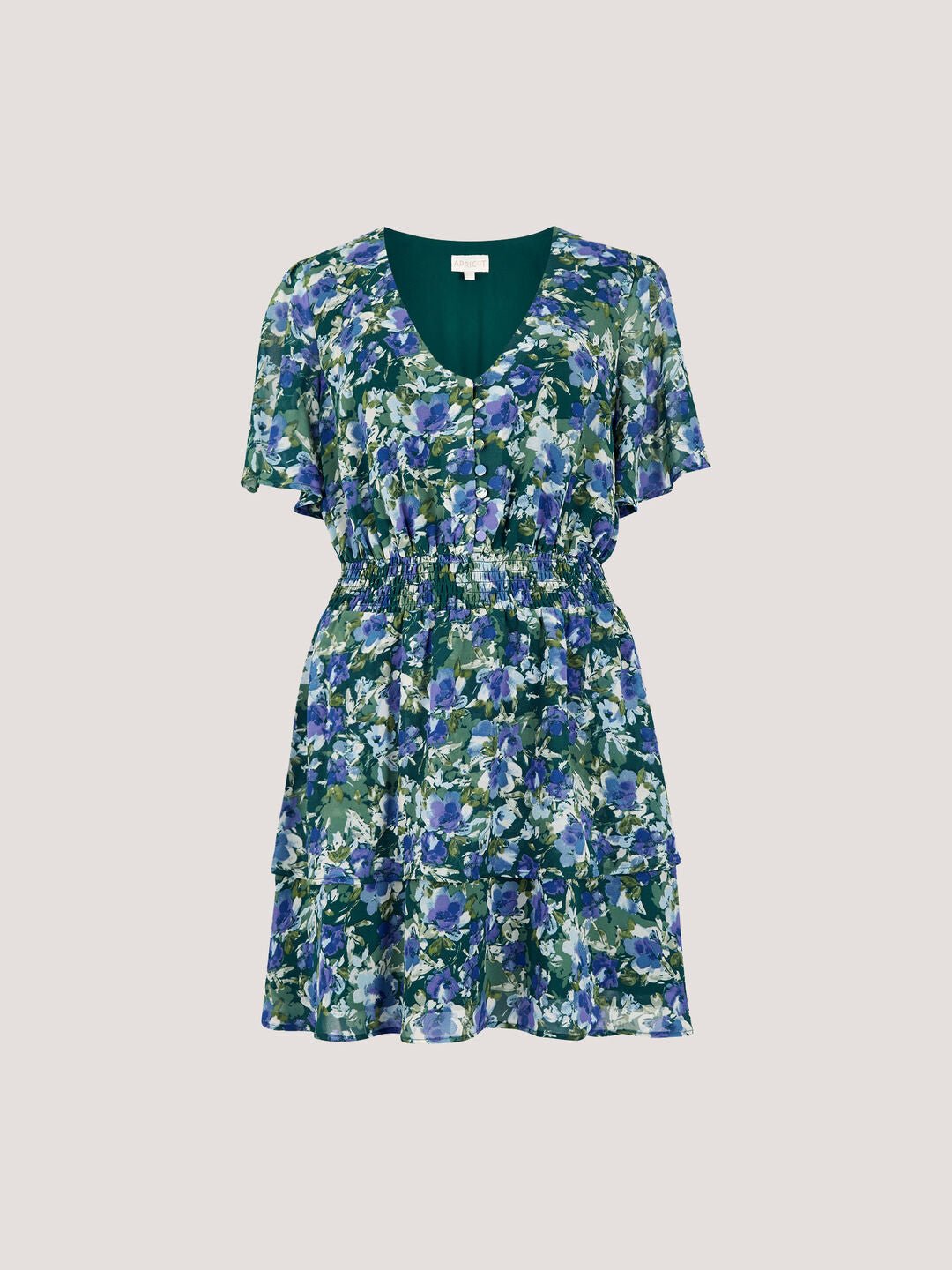 APRICOT - Watercolour Floral Chiffon Mini Dress - 935075 - Boutique Bubbles