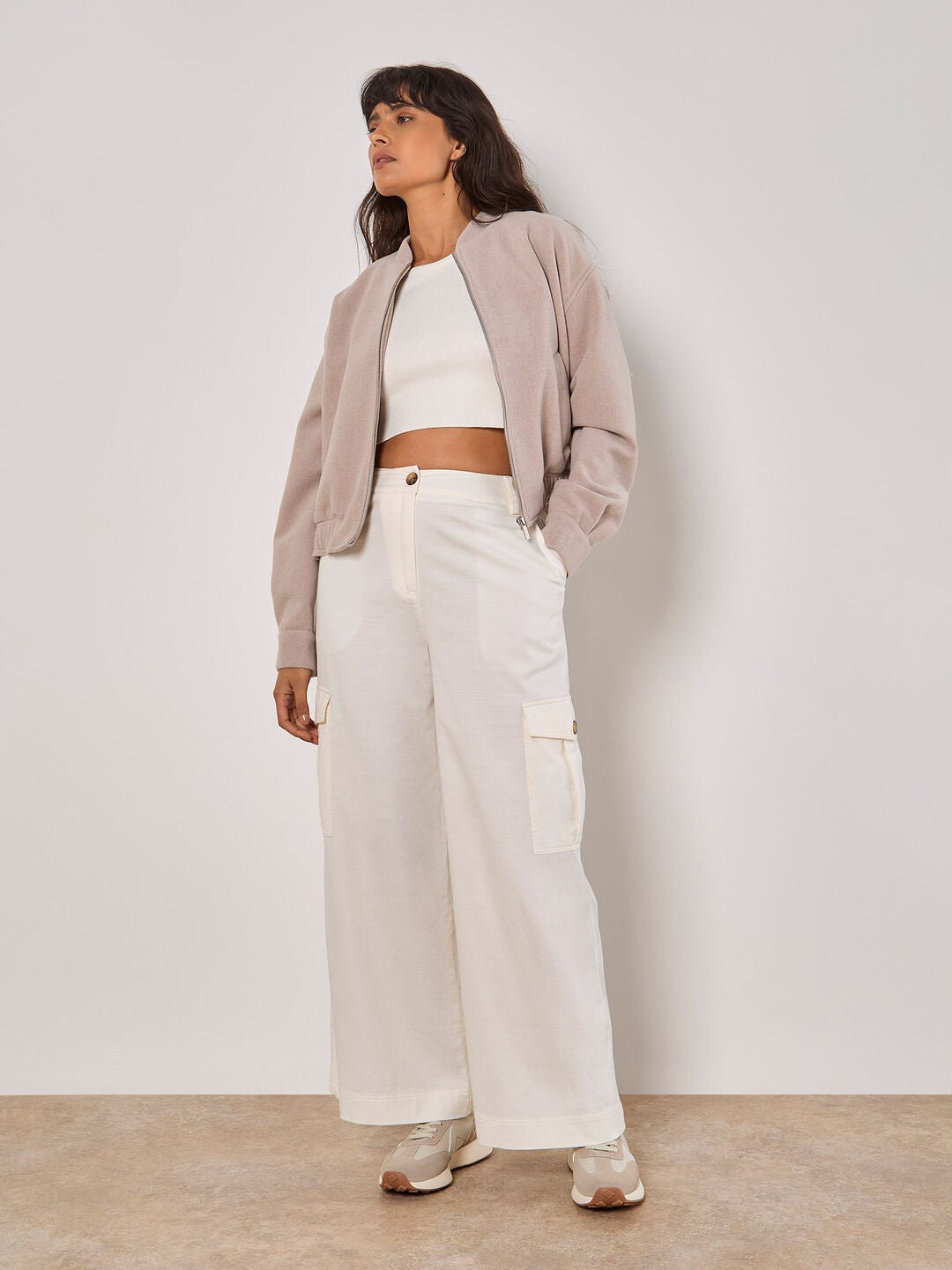 APRICOT - Wide Leg Chino Trousers - 956667 D - Boutique Bubbles