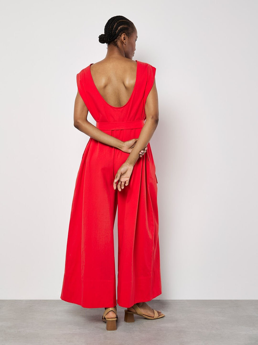 APRICOT - Wide Leg Cotton Jumpsuit - 945173 - Boutique Bubbles