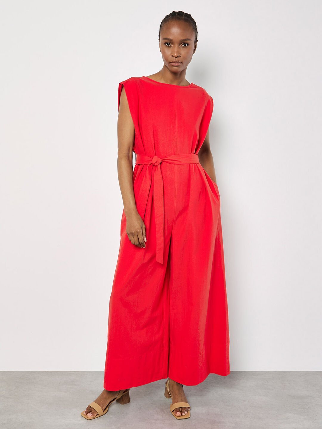 APRICOT - Wide Leg Cotton Jumpsuit - 945173 - Boutique Bubbles