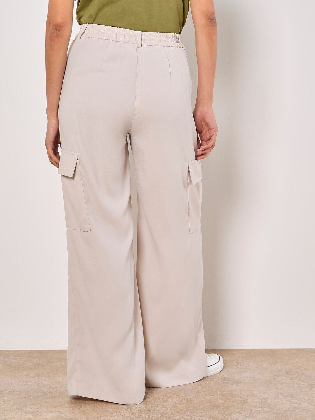 APRICOT - Wide Leg Fluid Cargo Trousers - 934283 - Boutique Bubbles