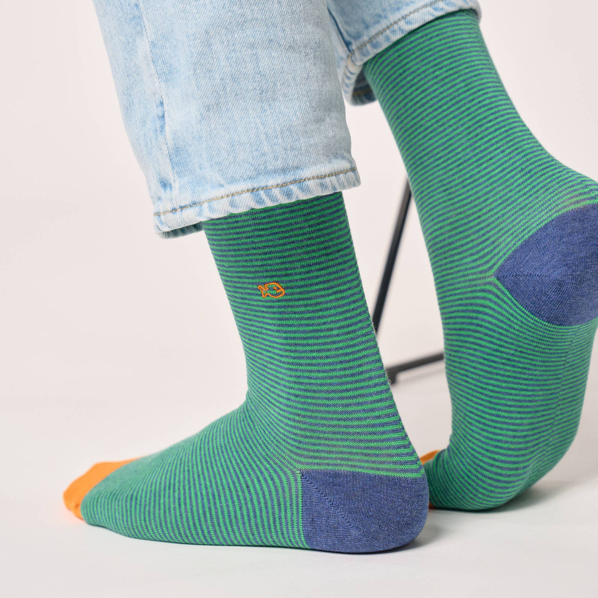 Combed cotton striped socks - Garden Party
