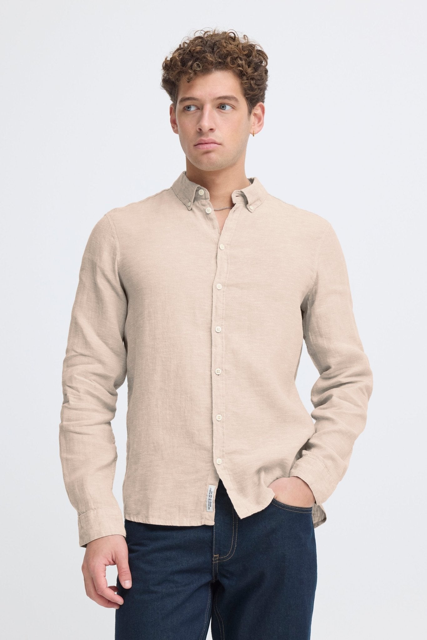 CASUAL FRIDAY - Anton BD LS linen shirt - 20504348 - Boutique Bubbles